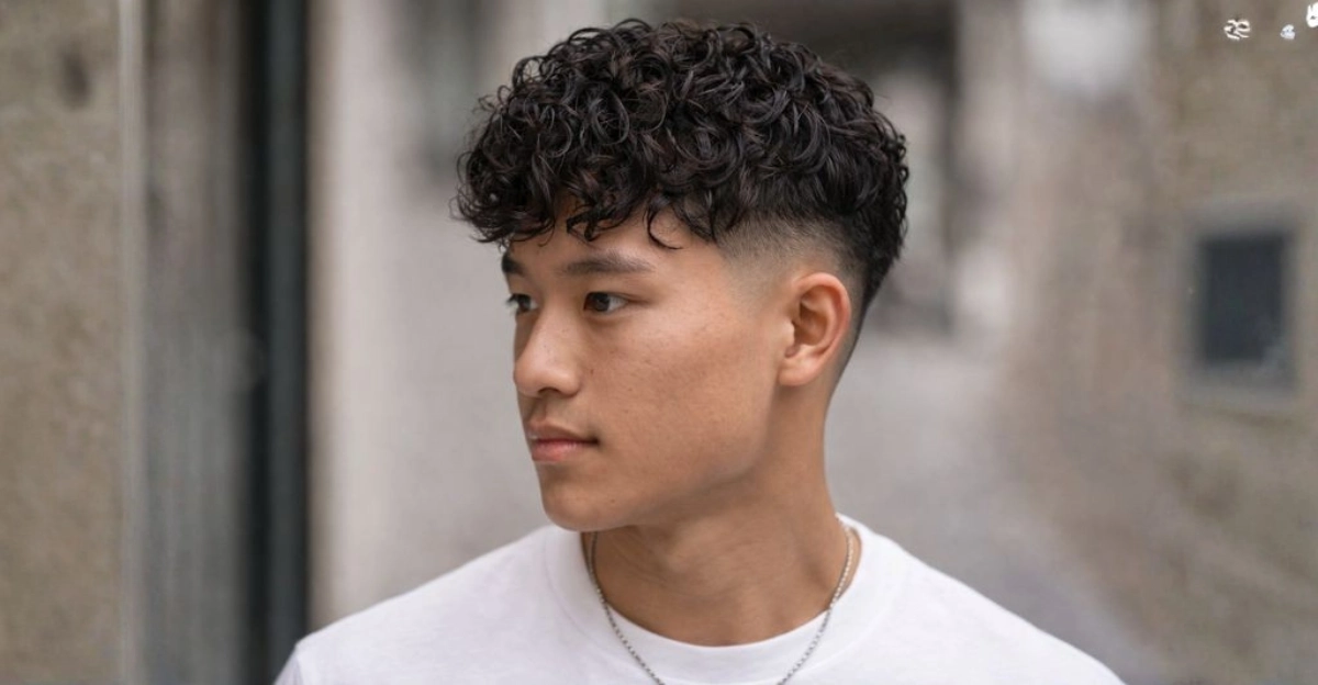 Curly Perm with Fade