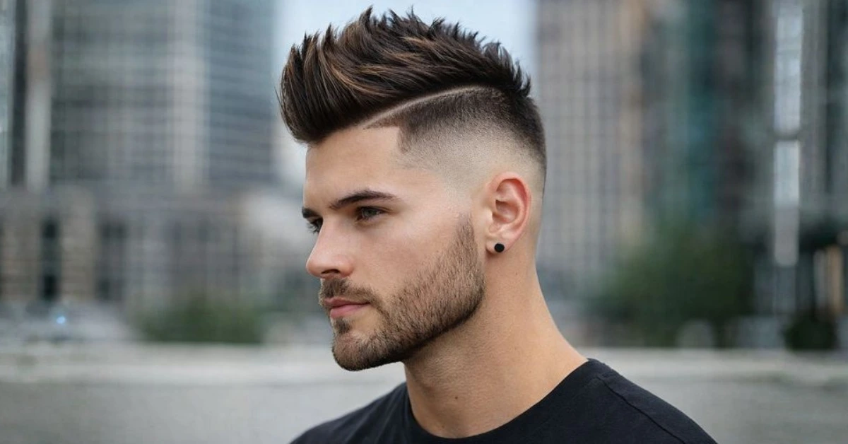 Faux Hawk with Part and High Fade
