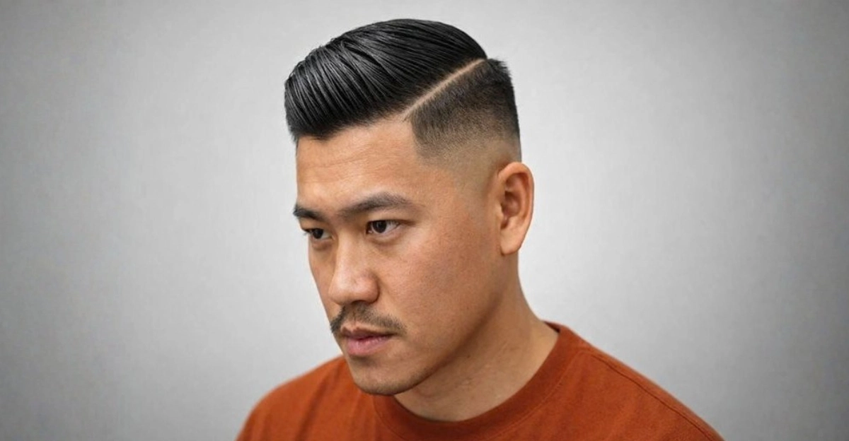 Hard Comb Over with Fade