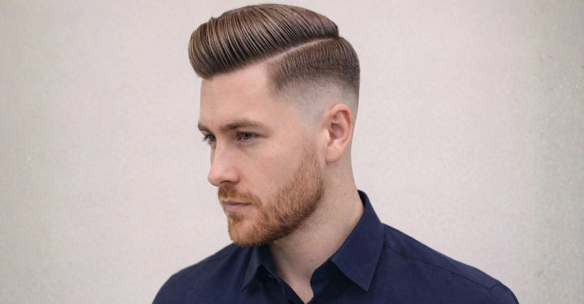 Hard Part Comb Over Fade