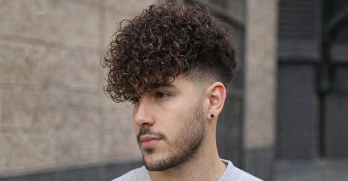 Long Curly Fringe with Short Sides