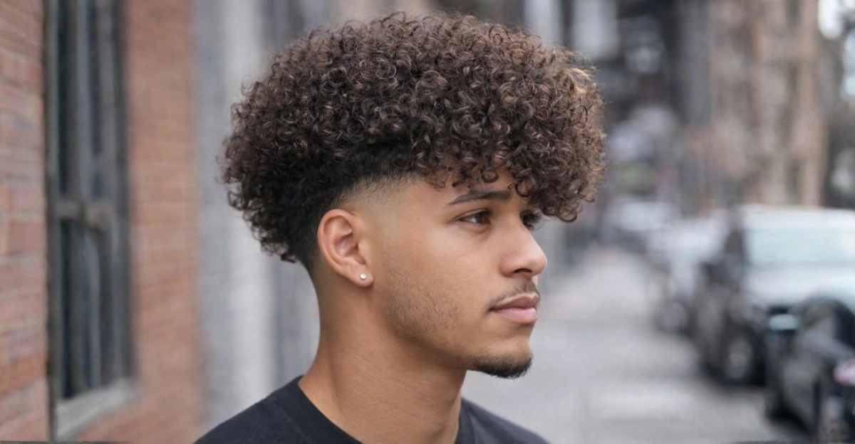 Long Curly Hair Fade