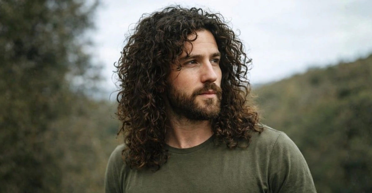 Long Messy Curls with Beard