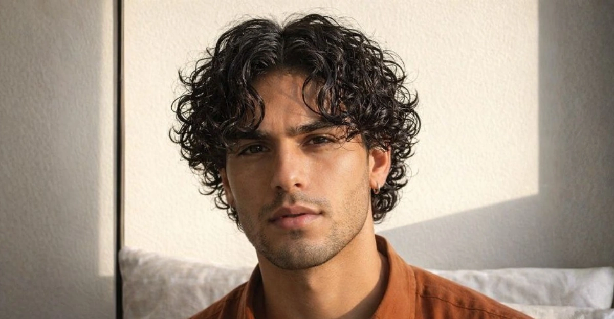 Messy Curly Middle Part