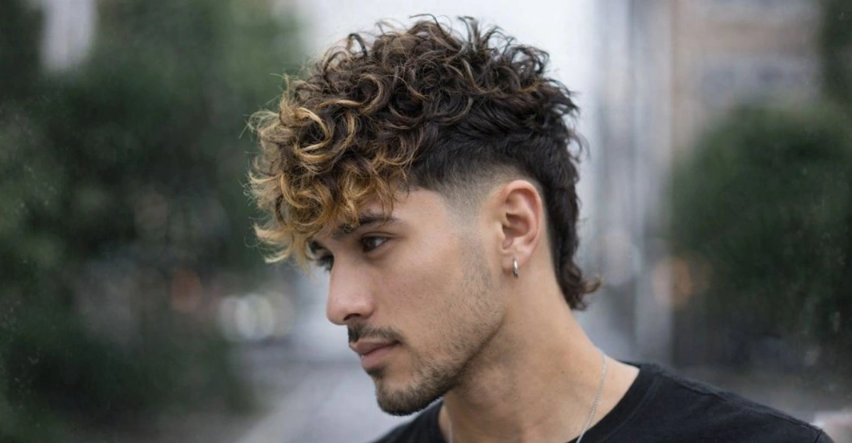 Messy Curly Mohawk with Temp Taper and Fringe 