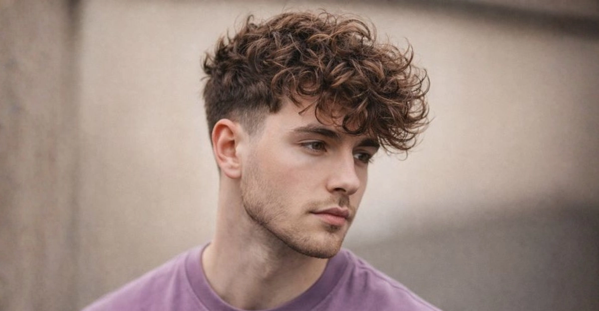 Messy Wavy Quiff with Low Taper