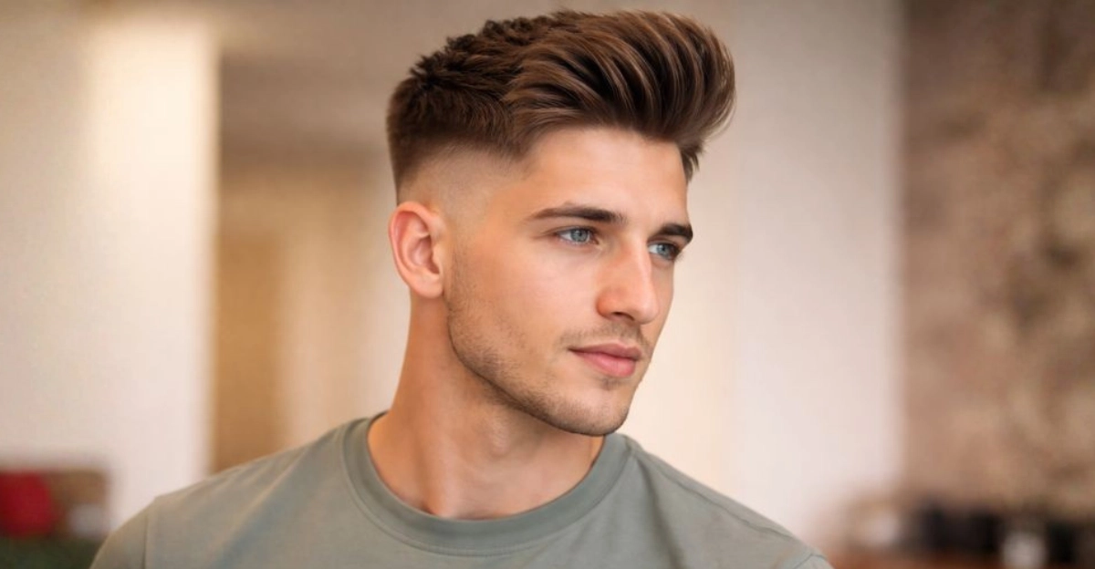 Natural Quiff with High Fade