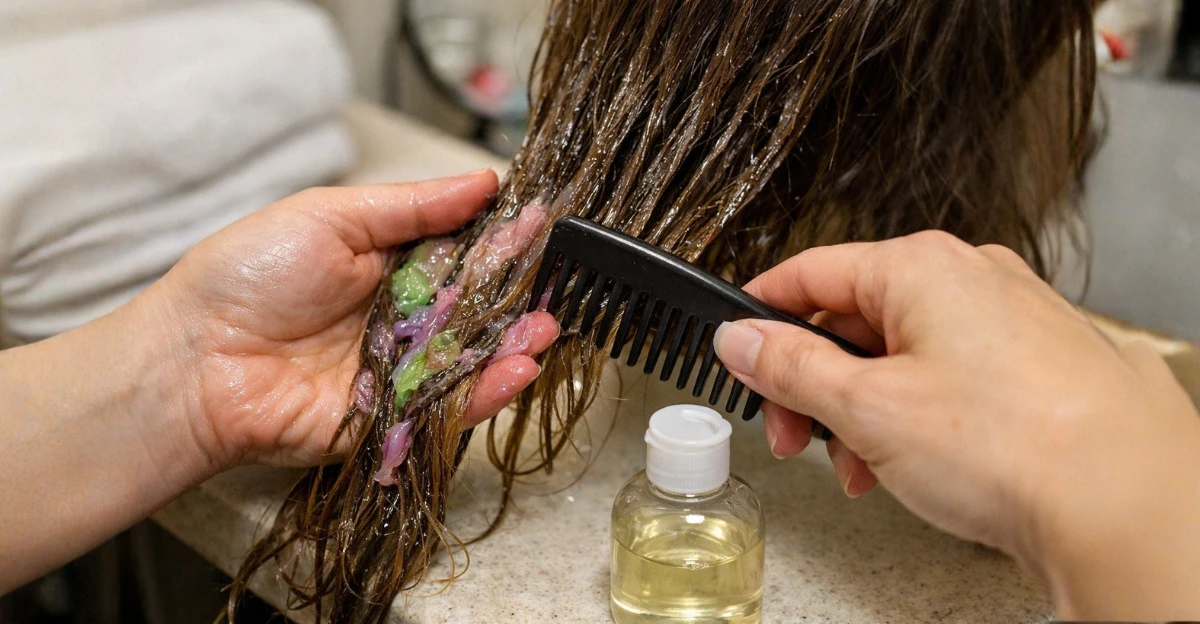 Remove slime from hair with oil