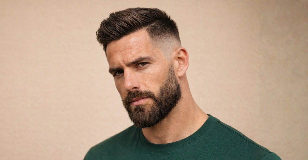 Short Comb Over with Low Drop Fade