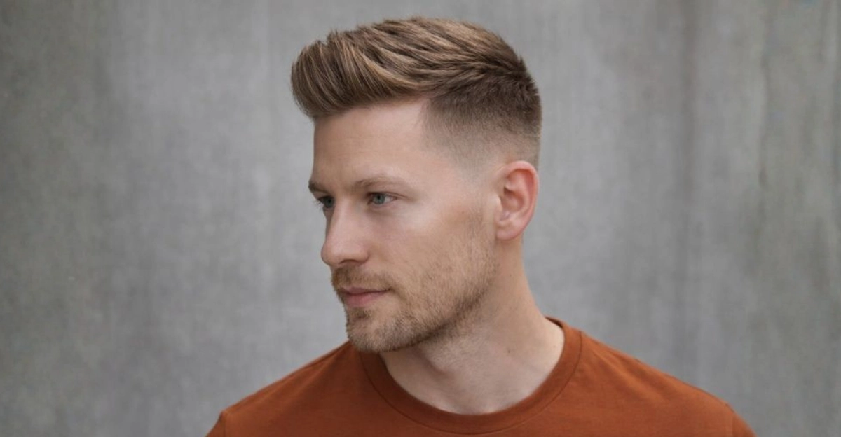 Short Quiff with Low Taper Fade