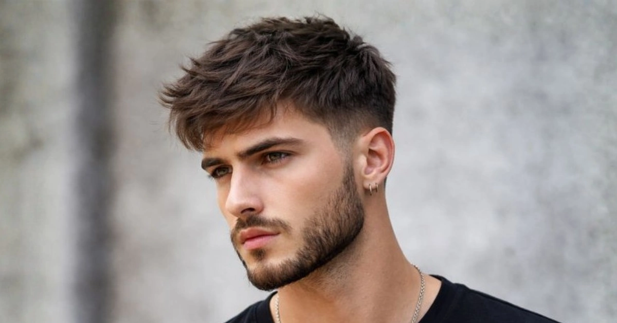 Short Shaggy Hair with Taper Fade Sides