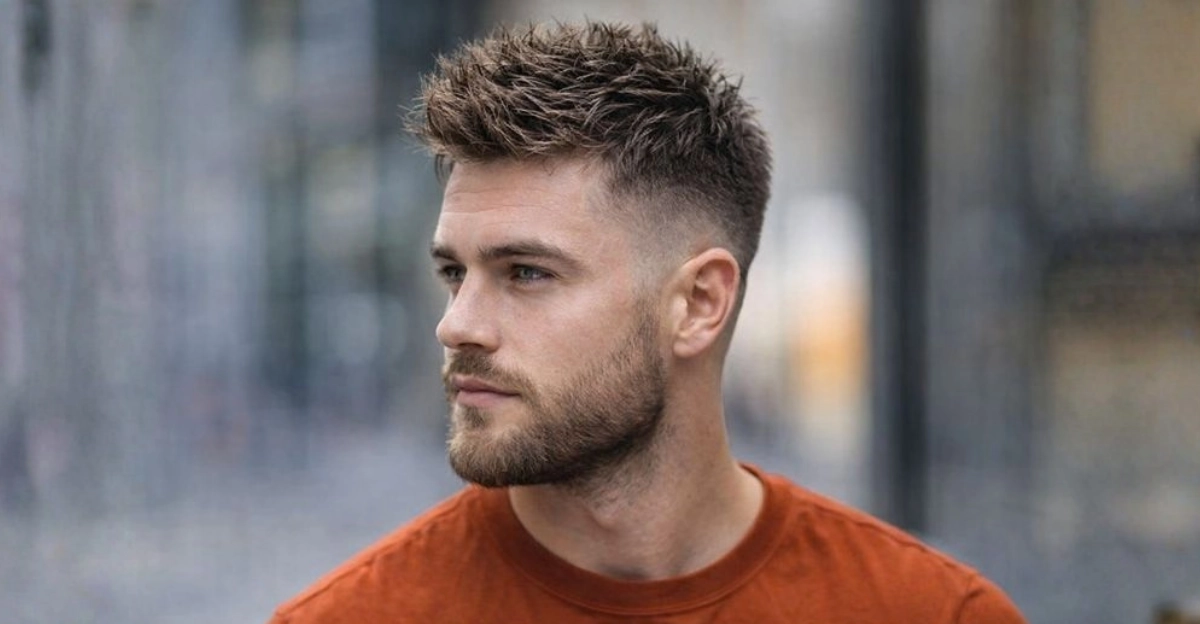 Short Spiky Hair with Taper Fade