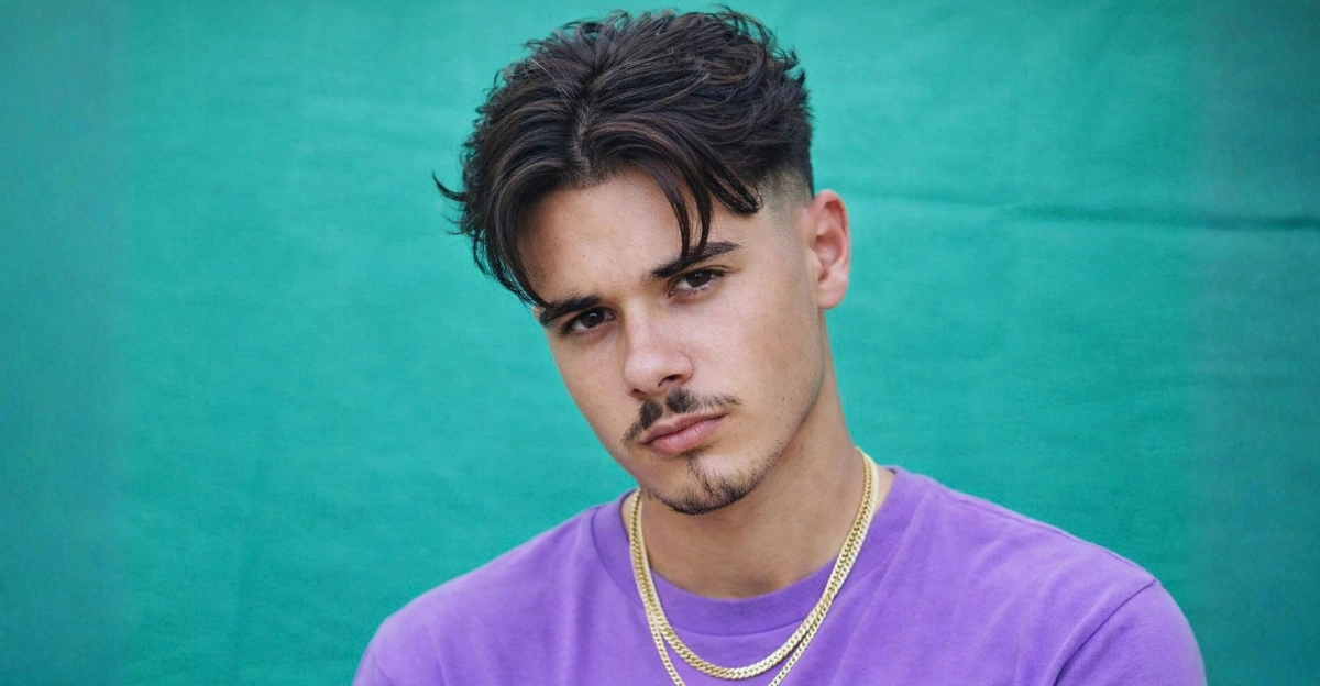 Short Textured Middle Part with Low Fade