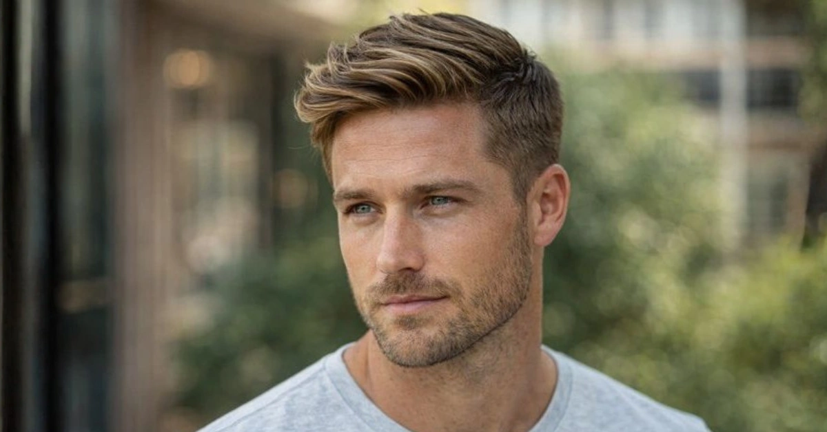 Side Swept Hairstyle with Short Sides