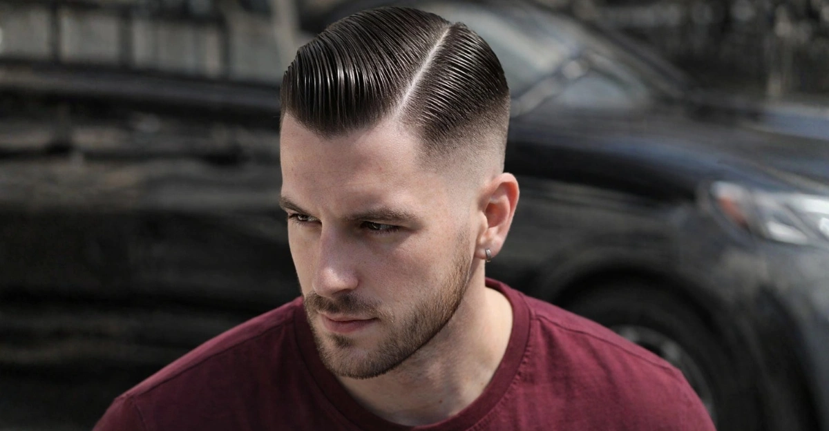 Slick Back Side Part Fade