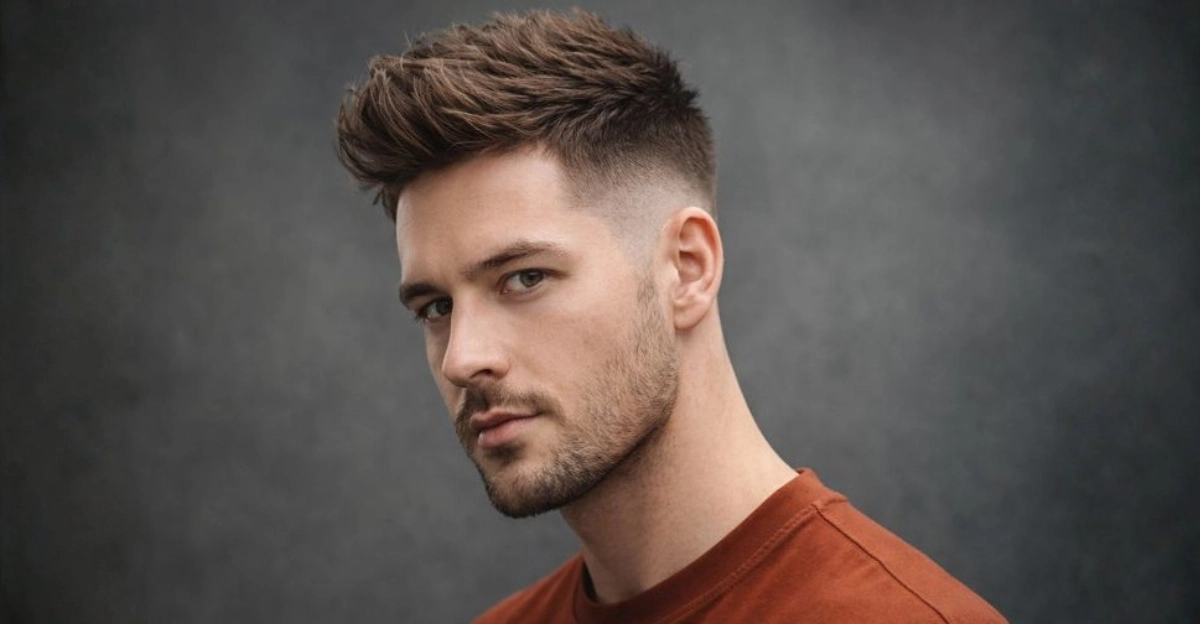 Textured Quiff with Sharp Fade