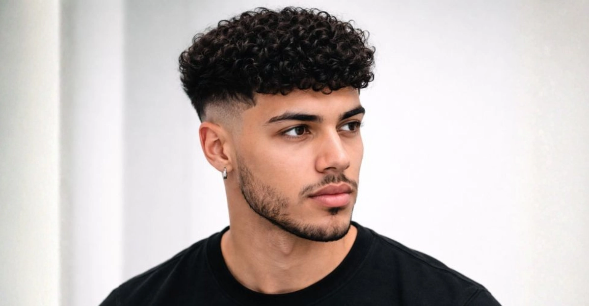Thick Curls with Low Fade