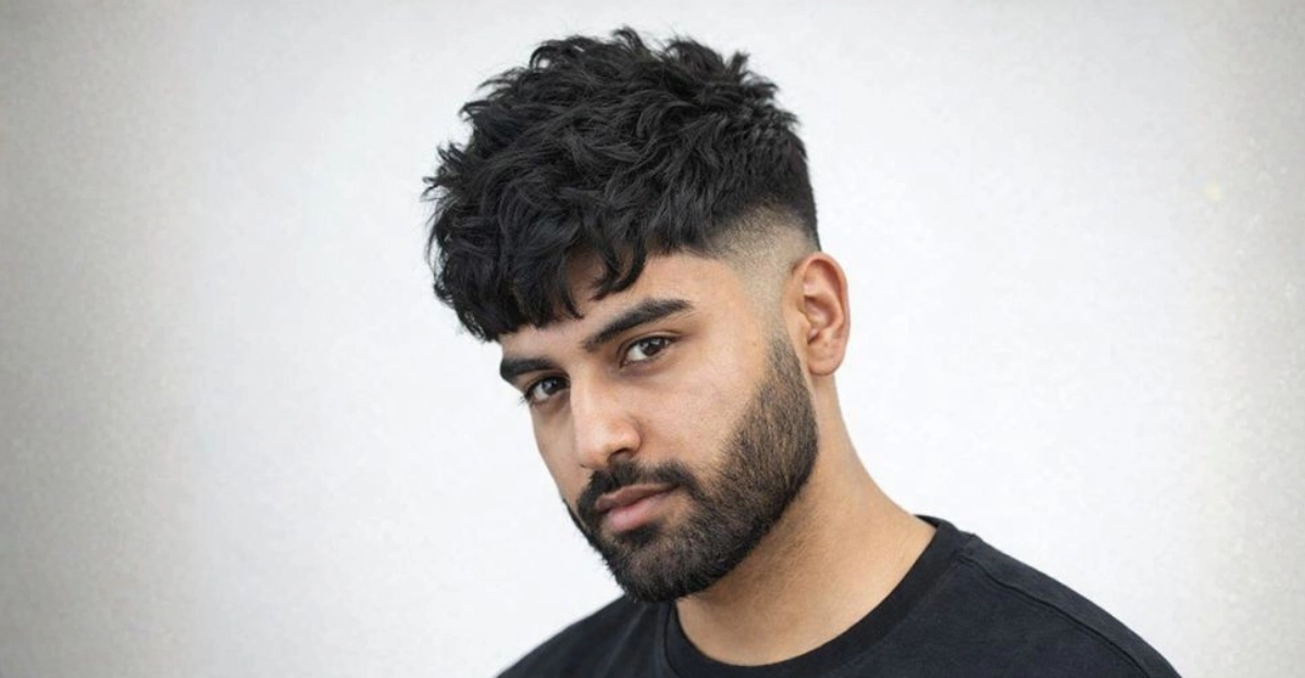 Thick, Messy Crop with Low Taper Fade