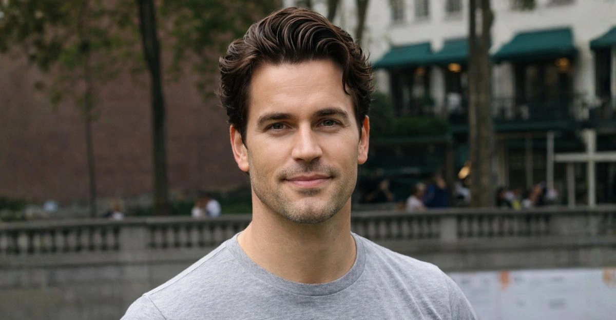 Bro flow hairstyle with medium-length hair sweeping back in soft natural waves for old-money appeal.