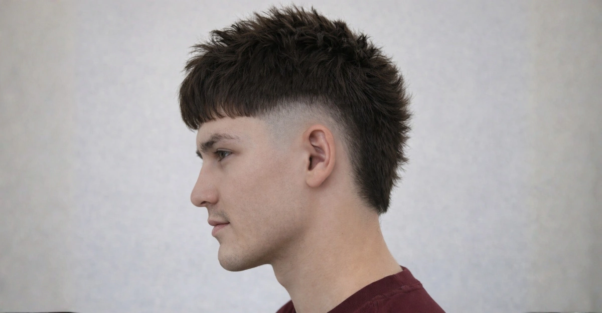 A burst fade with a textured fringe adds sharp contrast and bold modern style.
