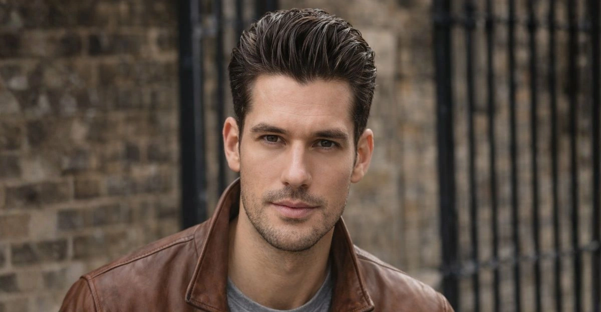 Classic quiff with lifted top and tidy short sides for a polished, timeless old-money look.