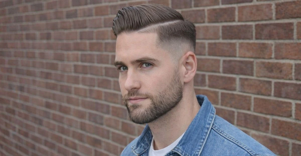 High taper fade mohawk with tight faded sides and a raised center strip styled up for a bold look.