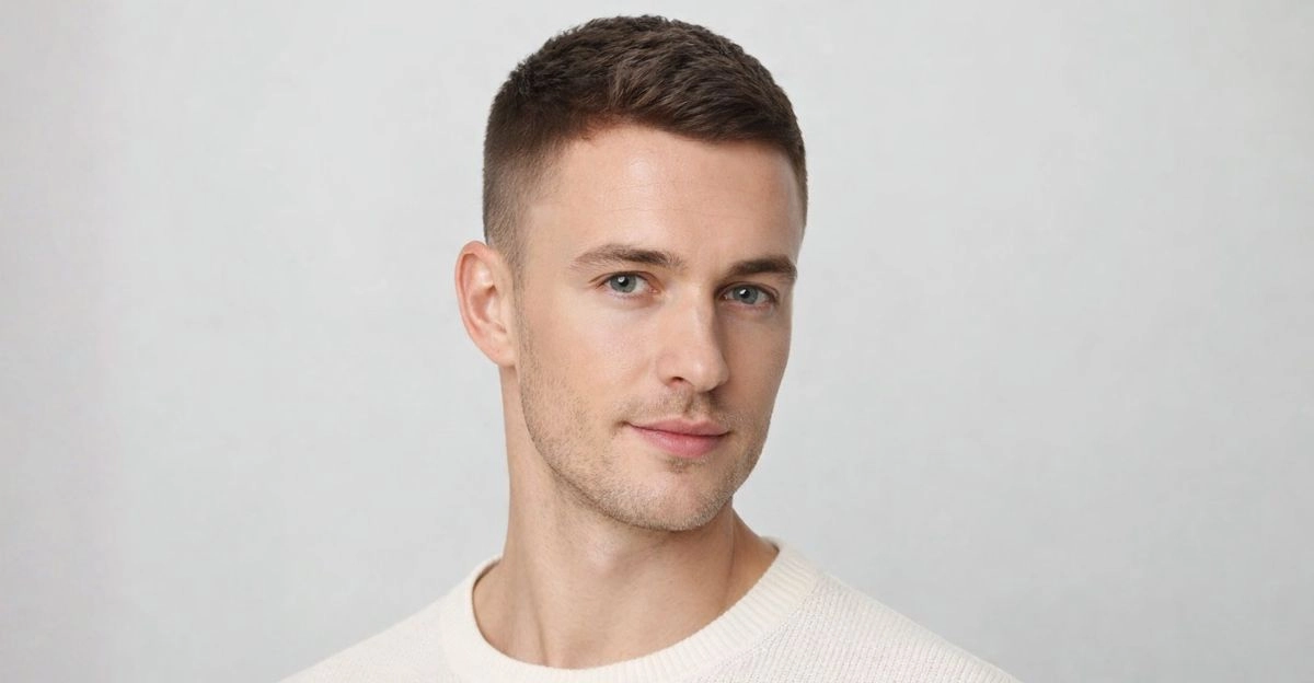 alt="Ivy League haircut with short sides and slightly longer top, neat style that adds soft volume."
