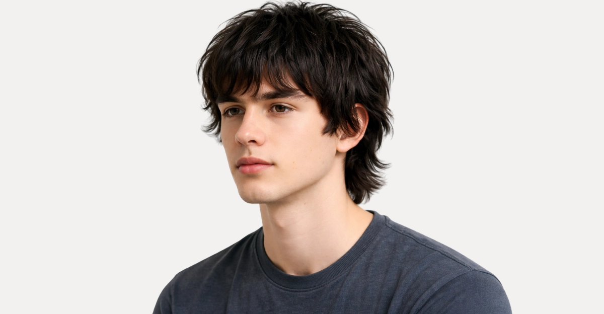 A layered shaggy fringe brings effortless texture and a relaxed, modern vibe.