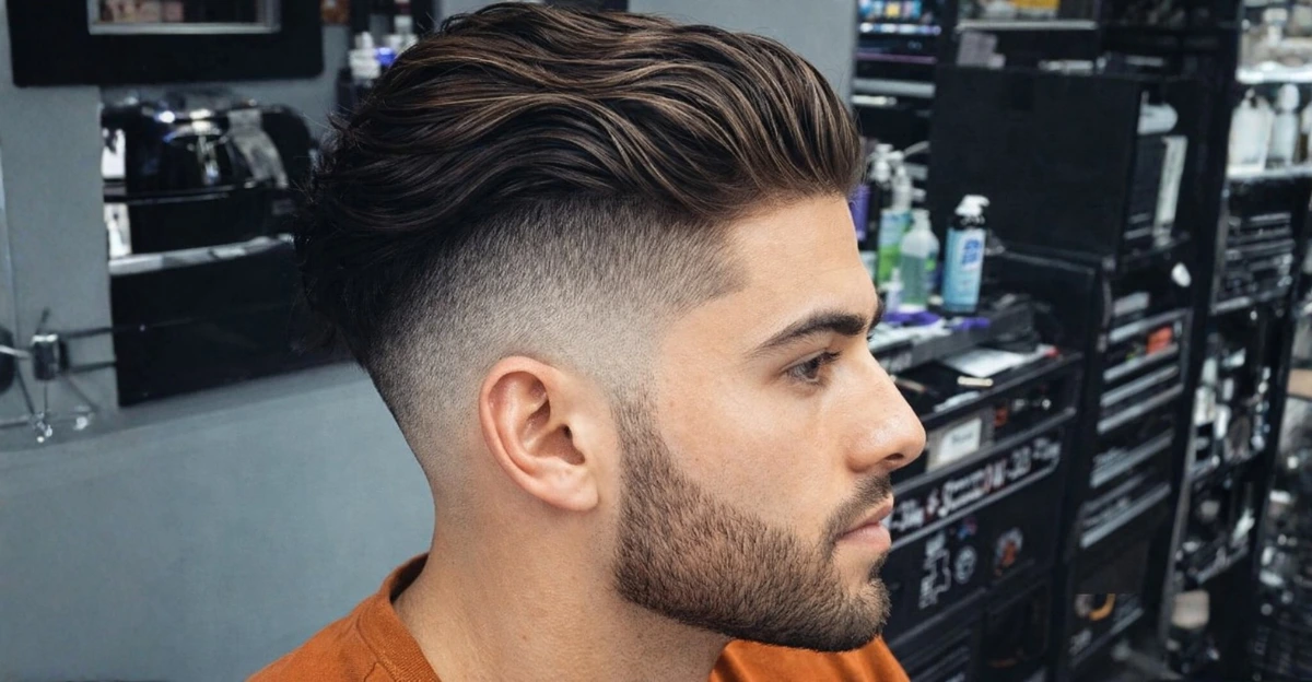 Long Hair with Low Taper Fade Undercut