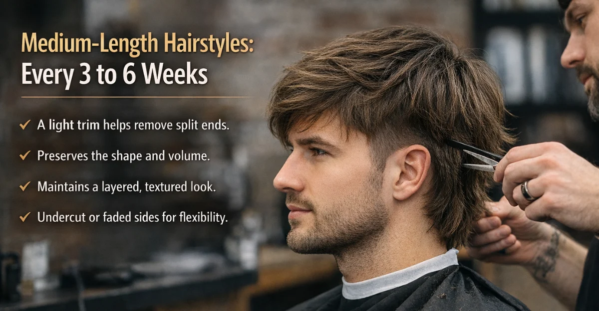 Medium-Length Hairstyles: Every 3 to 6 Week