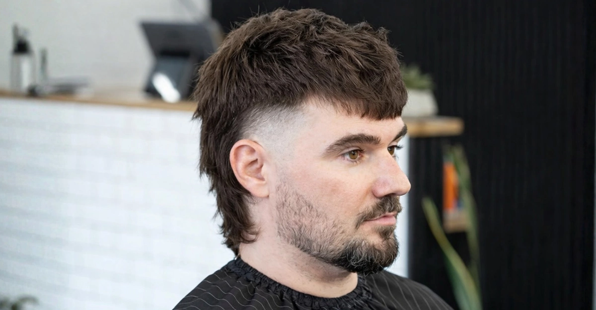 Modern Mullet with Mid Fade