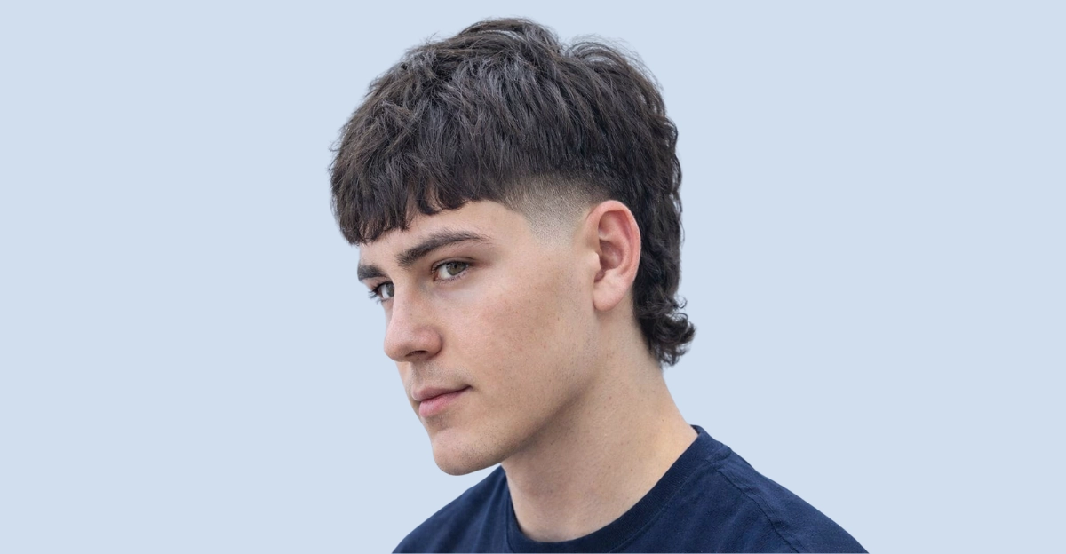 A modern mullet with a fringe blends retro attitude with a clean, edgy finish.