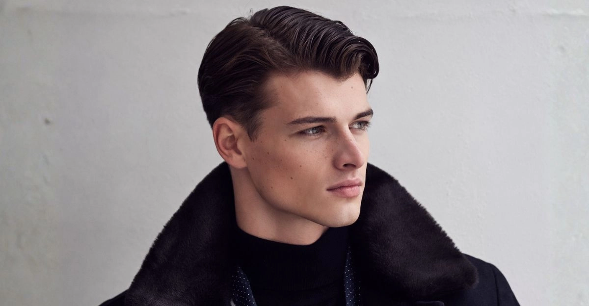 Scissor cut with natural layers, clean sides, and smooth top for a soft classic old-money finish.