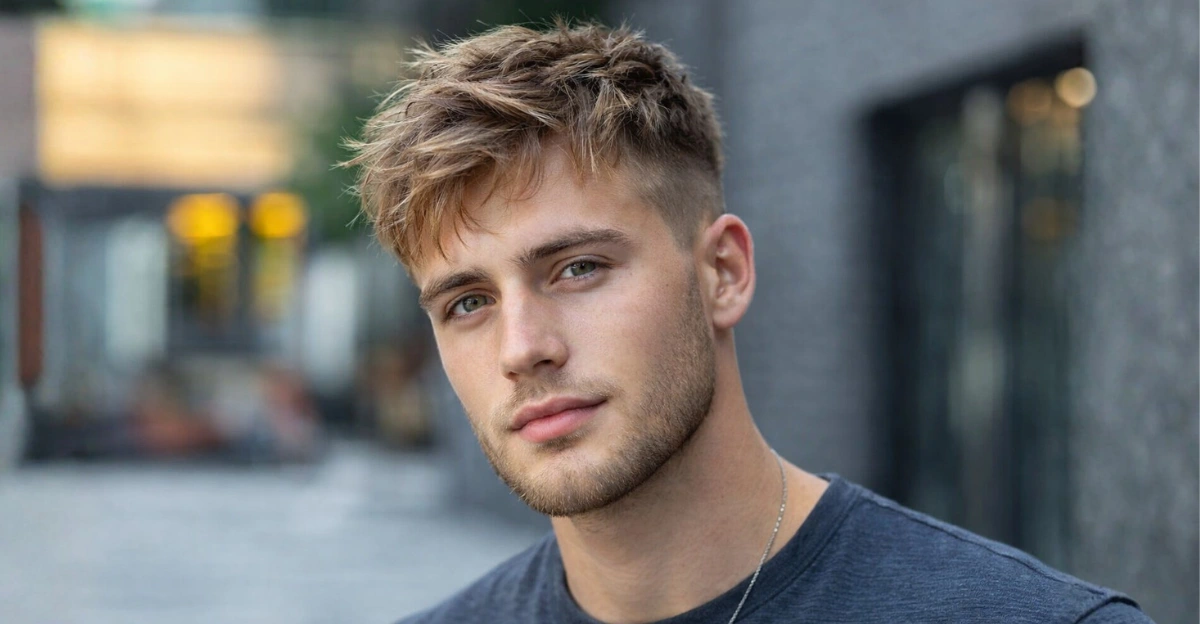 Short, Messy Hair with Taper Fade