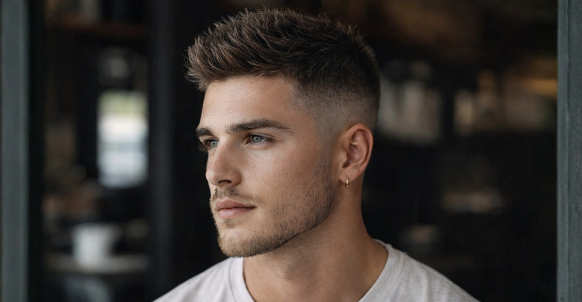 Short, Spiky Hair with Fade