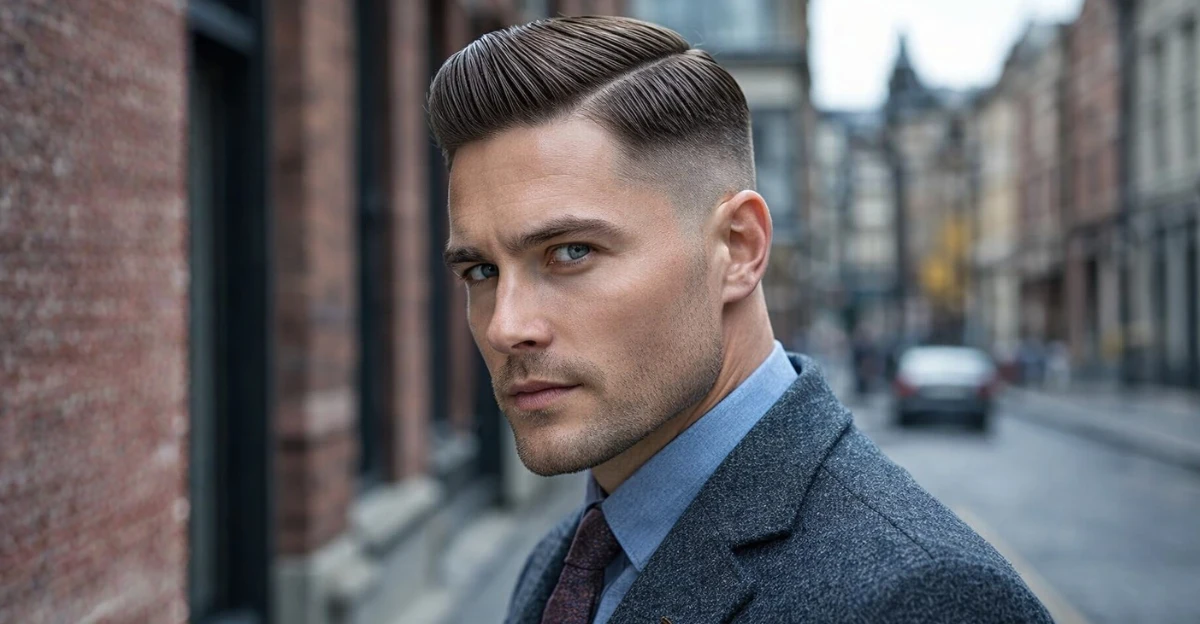 Side Part with Mid Fade