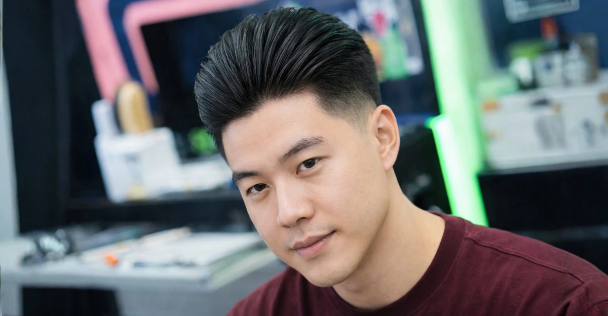 Slick Back with Low Taper Fade