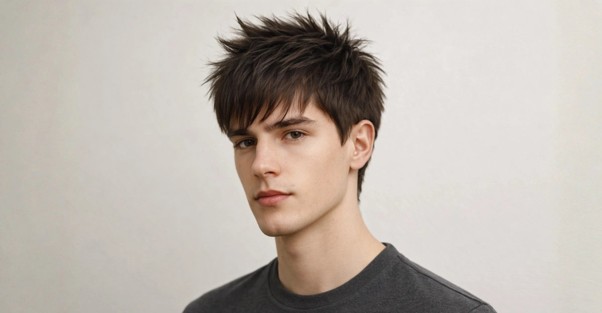 A spiky layered fringe adds sharp texture and a bold, energetic modern vibe.