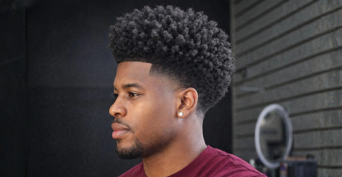 Sponged Long Afro Fade