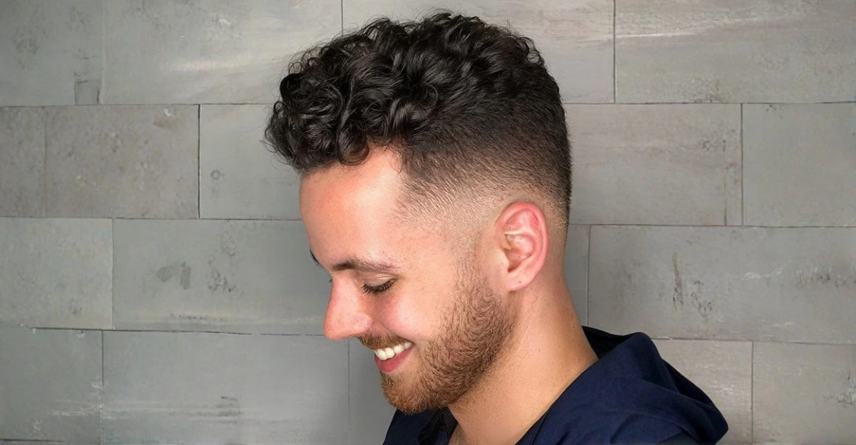 Stylish Curly Hair with Faded Undercut