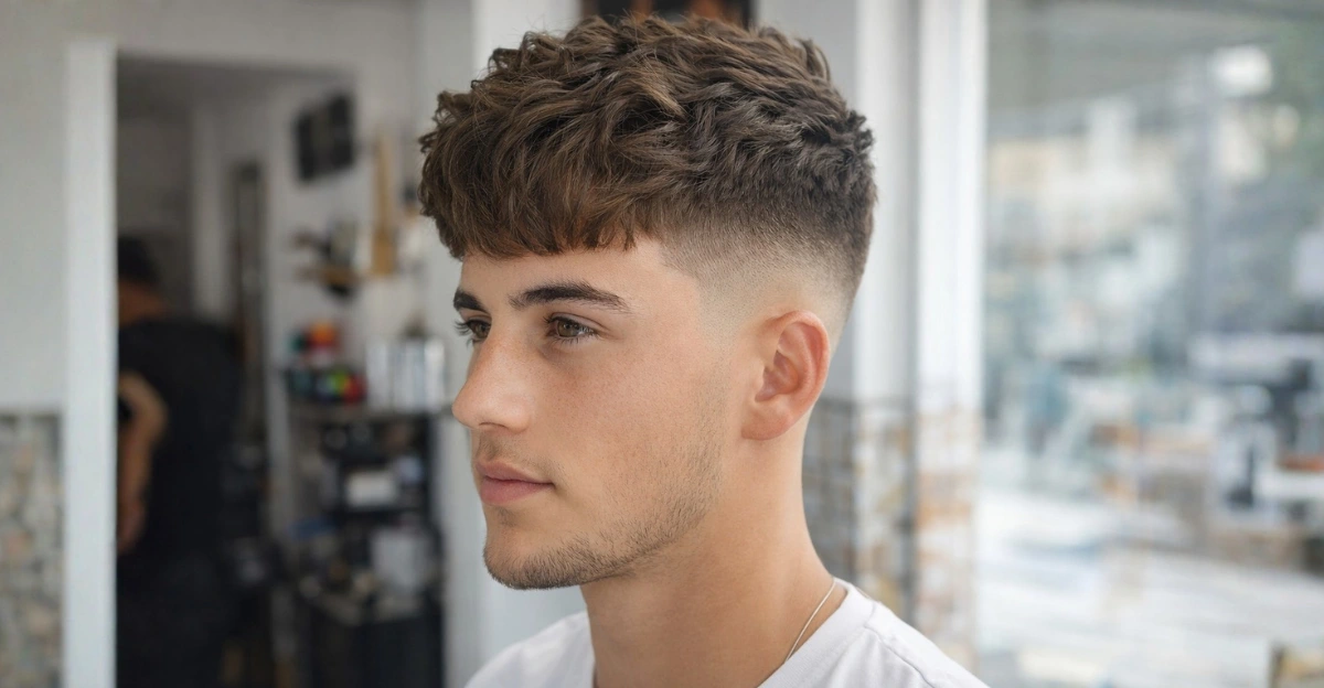 A textured fringe with a high fade delivers a crisp, clean, and modern finish.