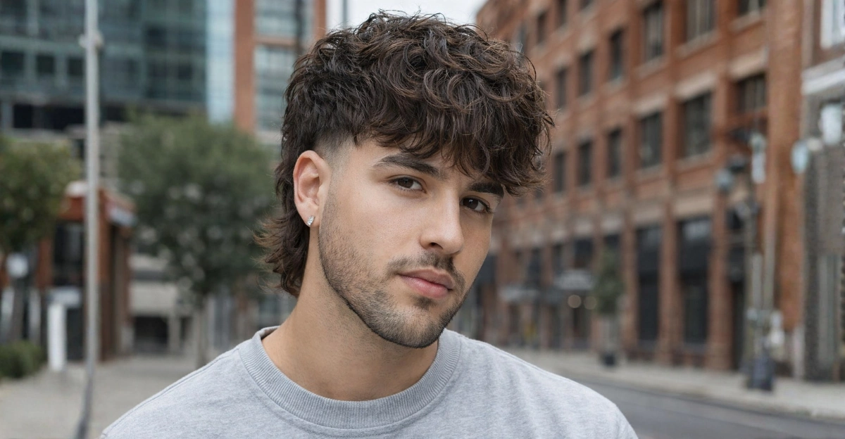 Textured Mullet Fade with Fringe