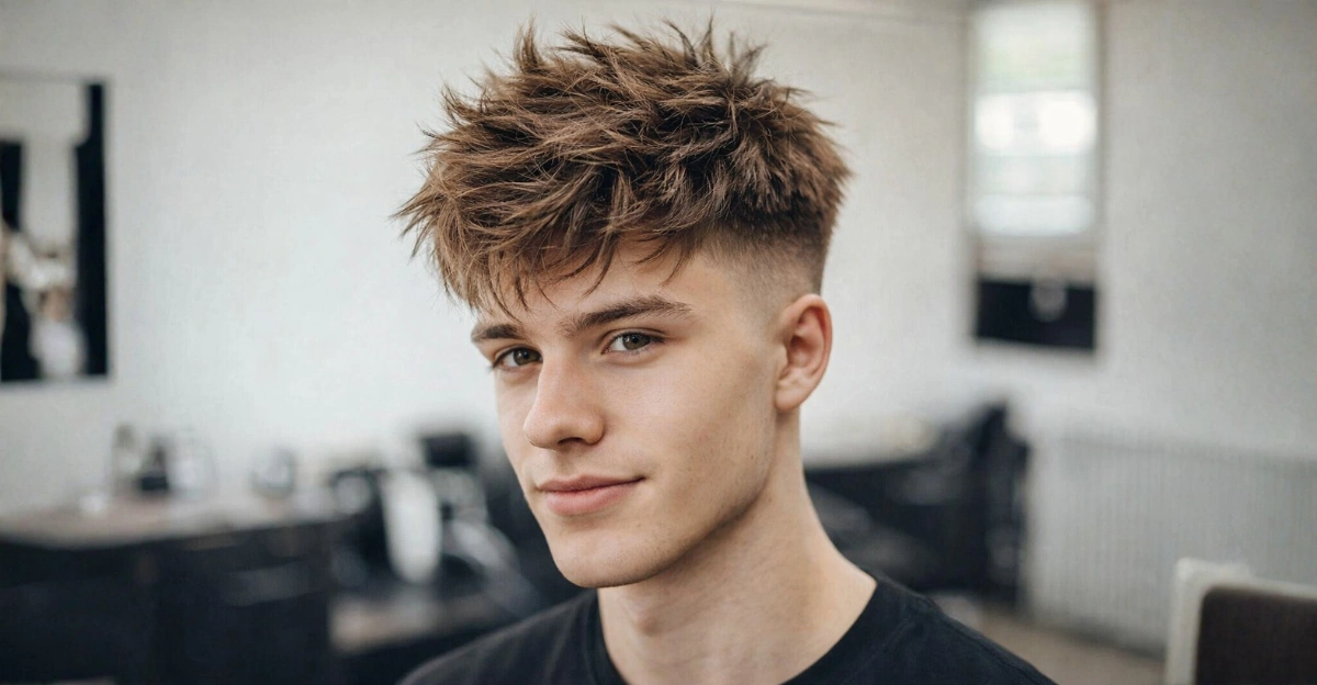 Textured Spiky Hair with Sharp Low Fade