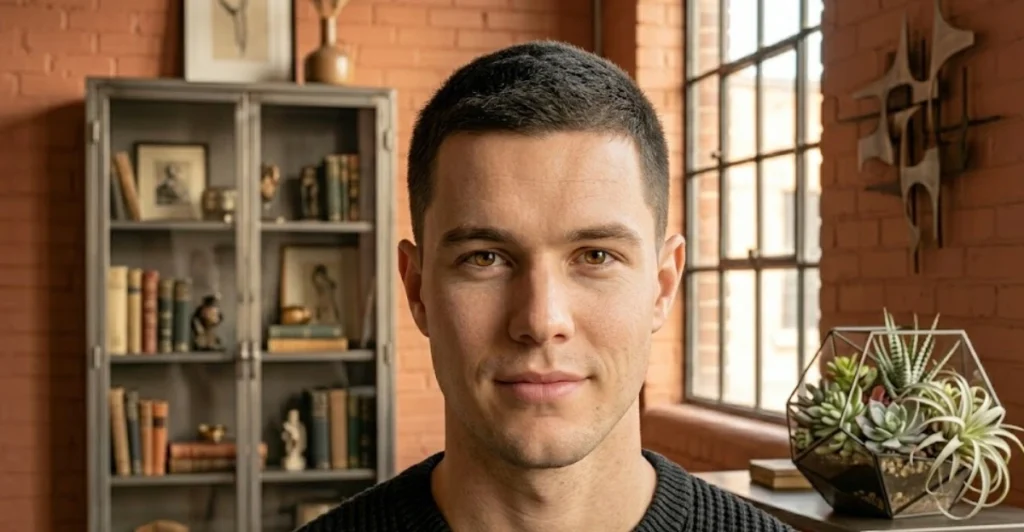 Spiky Crew Cut with Taper Fade