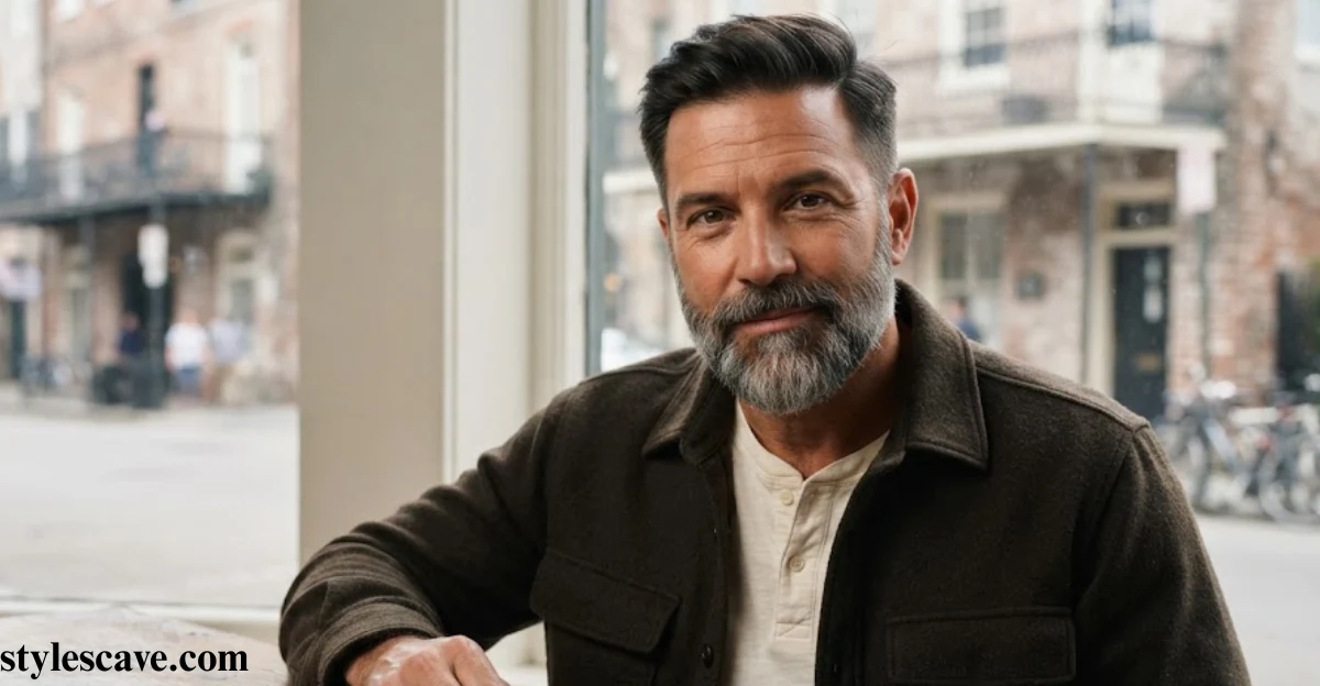 Ivy League Haircut with Beard