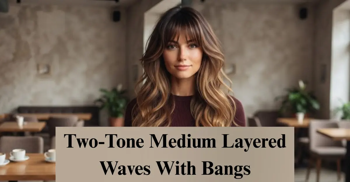 Two-Tone Medium Layered Waves With Bangs
