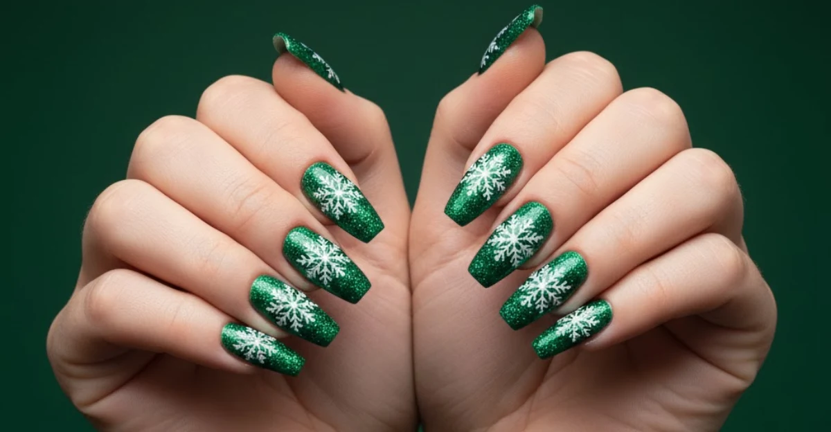 Festive Emerald Snowflakes
