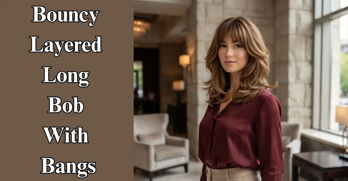  Bouncy Layered Long Bob With Bangs