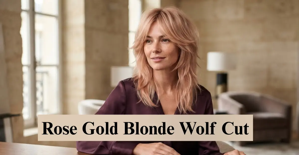 Rose Gold Blonde Wolf Cut