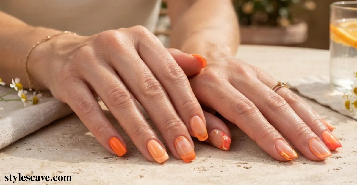 15 Must-Try Orange French Tip Summer Nail Designs
